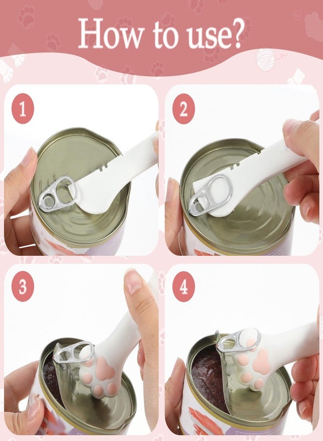 Larrel 2 Pcs Cat Food Spoon, Pet Food Can Spoon Scoop Cute Silicone Cat Can Opener Paw Shape Cats Spoons for Wet or Dry Dogs Cats Feeding Cans(White) - Image 3